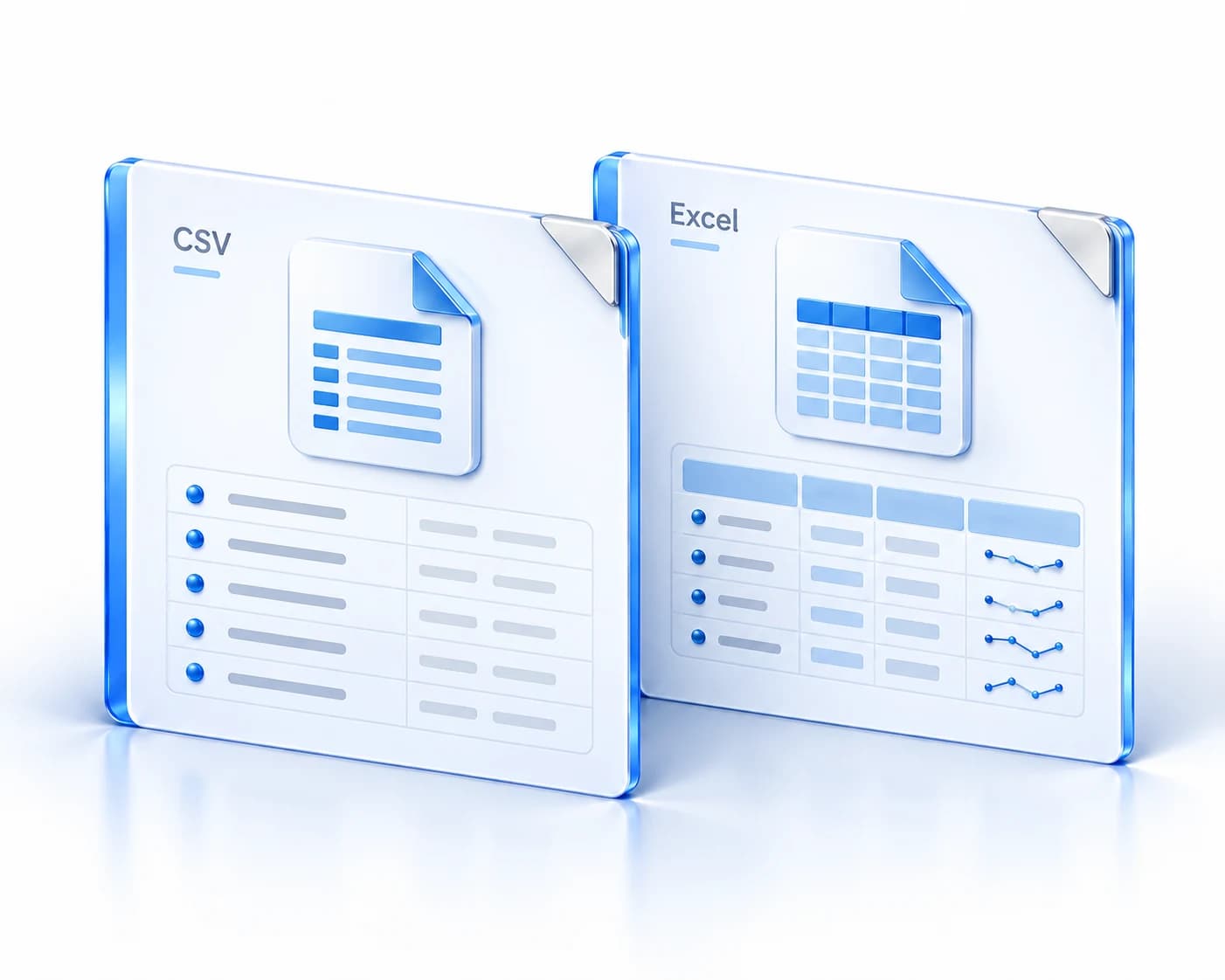 CSV and Excel reports carry screening outcomes in structured rows.